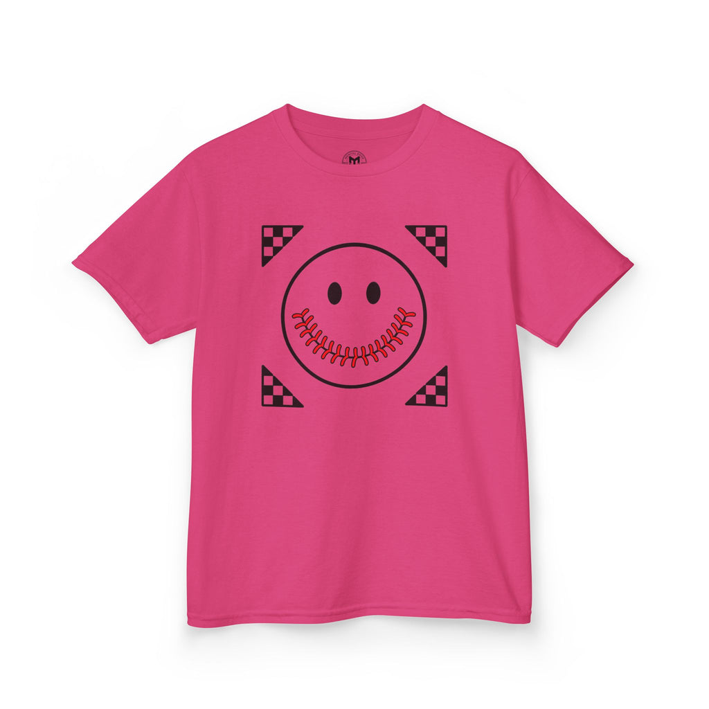 Kids T-Shirt — "Smily Baseball Seams Face" Baseball Tee