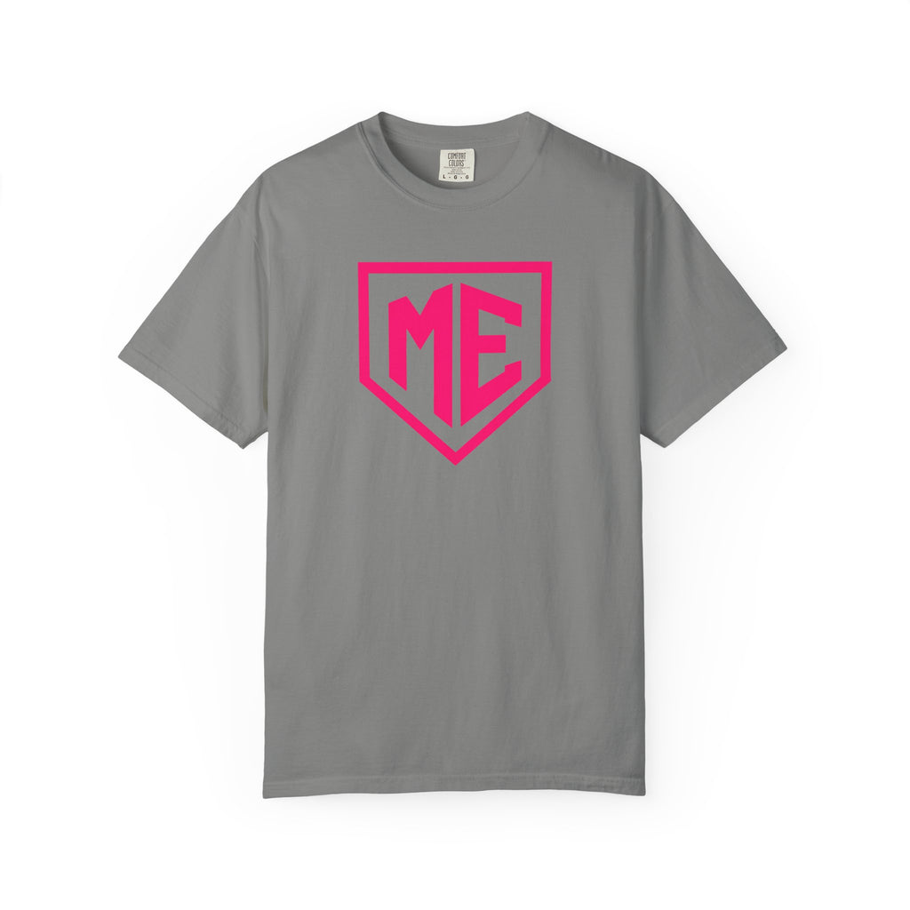 ME Mental Edge Baseball Plate T‑Shirt — Pink Monogram Graphic Comfort Colors Tee