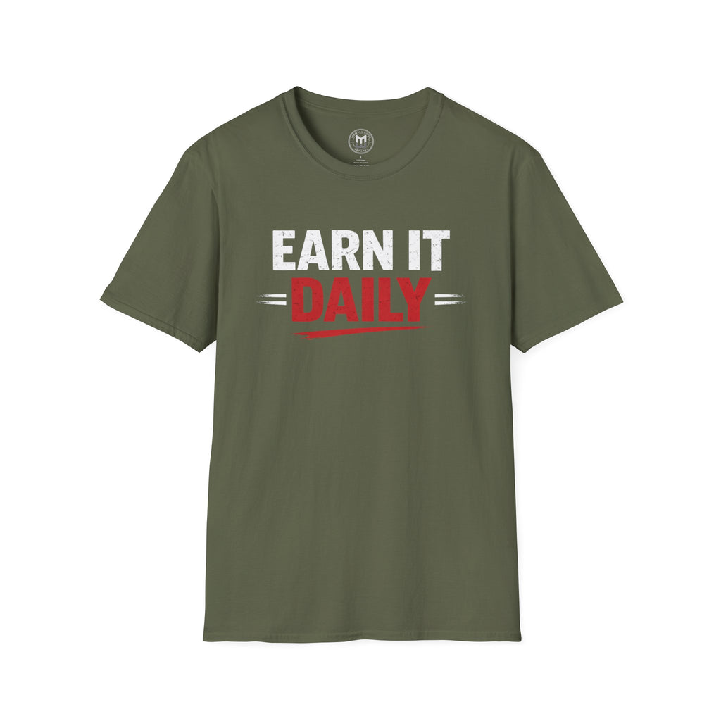 Earn It Daily T-Shirt — Motivational Gym Workout Tee