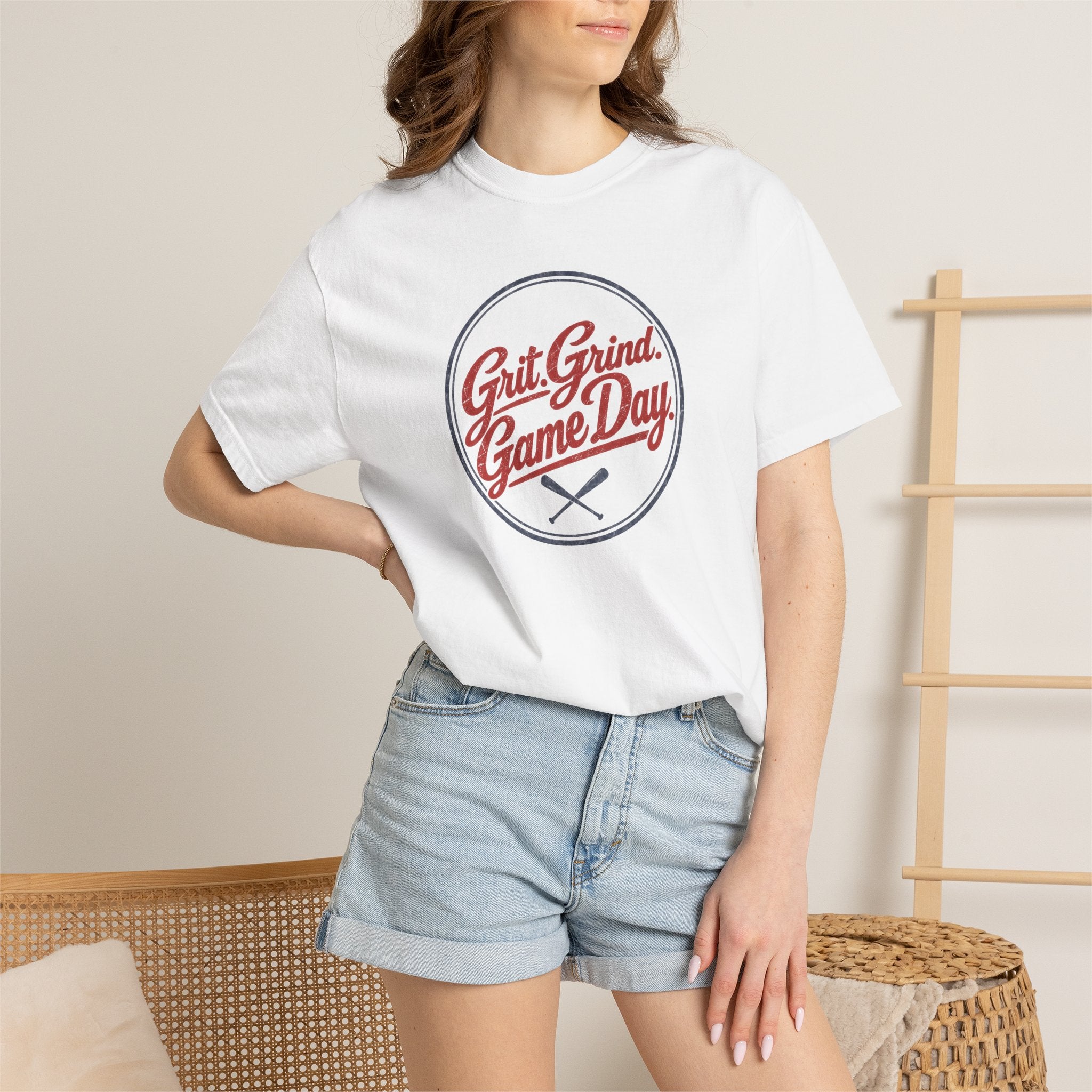 Adult Unisex  "Grit Grind Game Day" Comfort Colors Baseball Graphic Tee