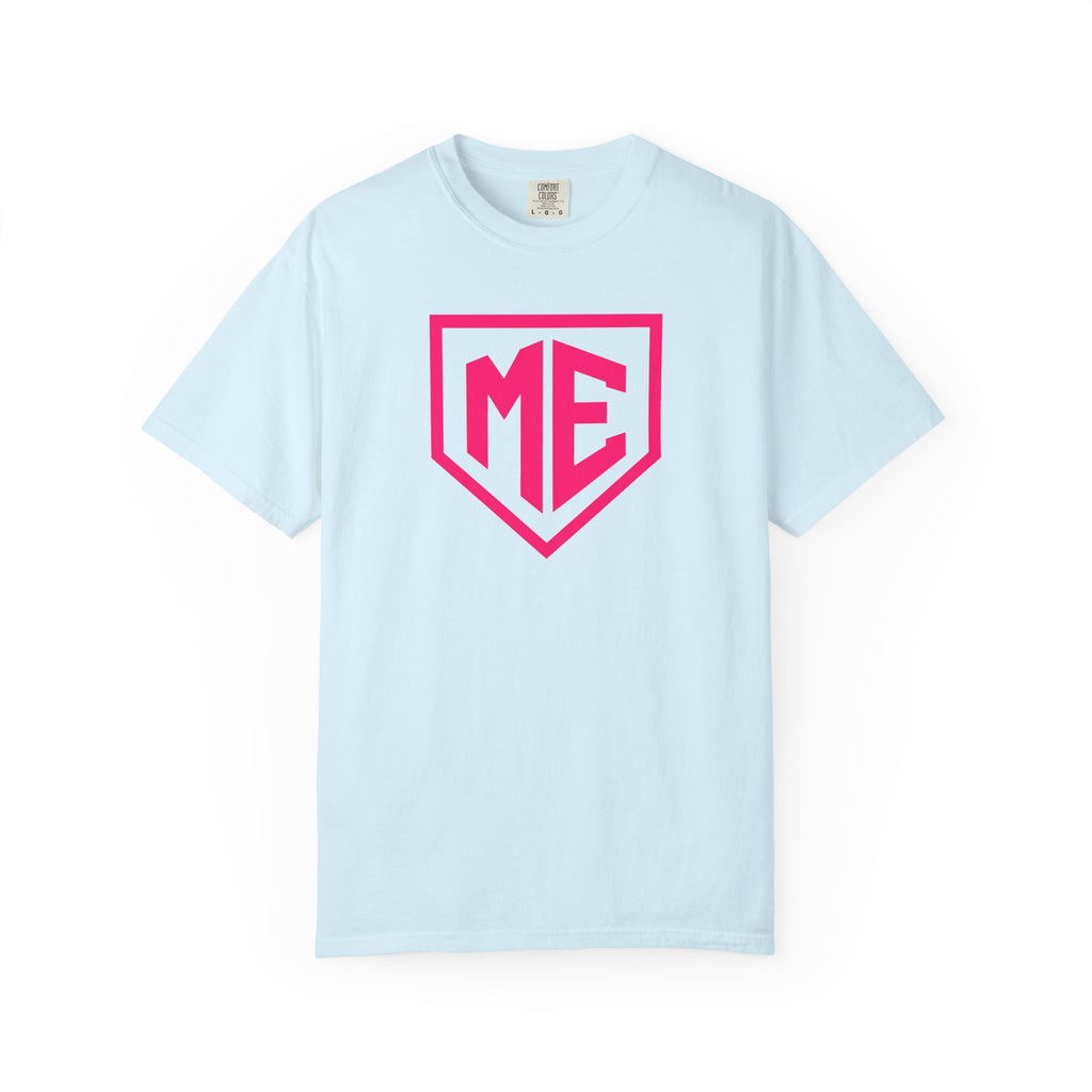 ME Mental Edge Baseball Plate T‑Shirt — Pink Monogram Graphic Comfort Colors Tee