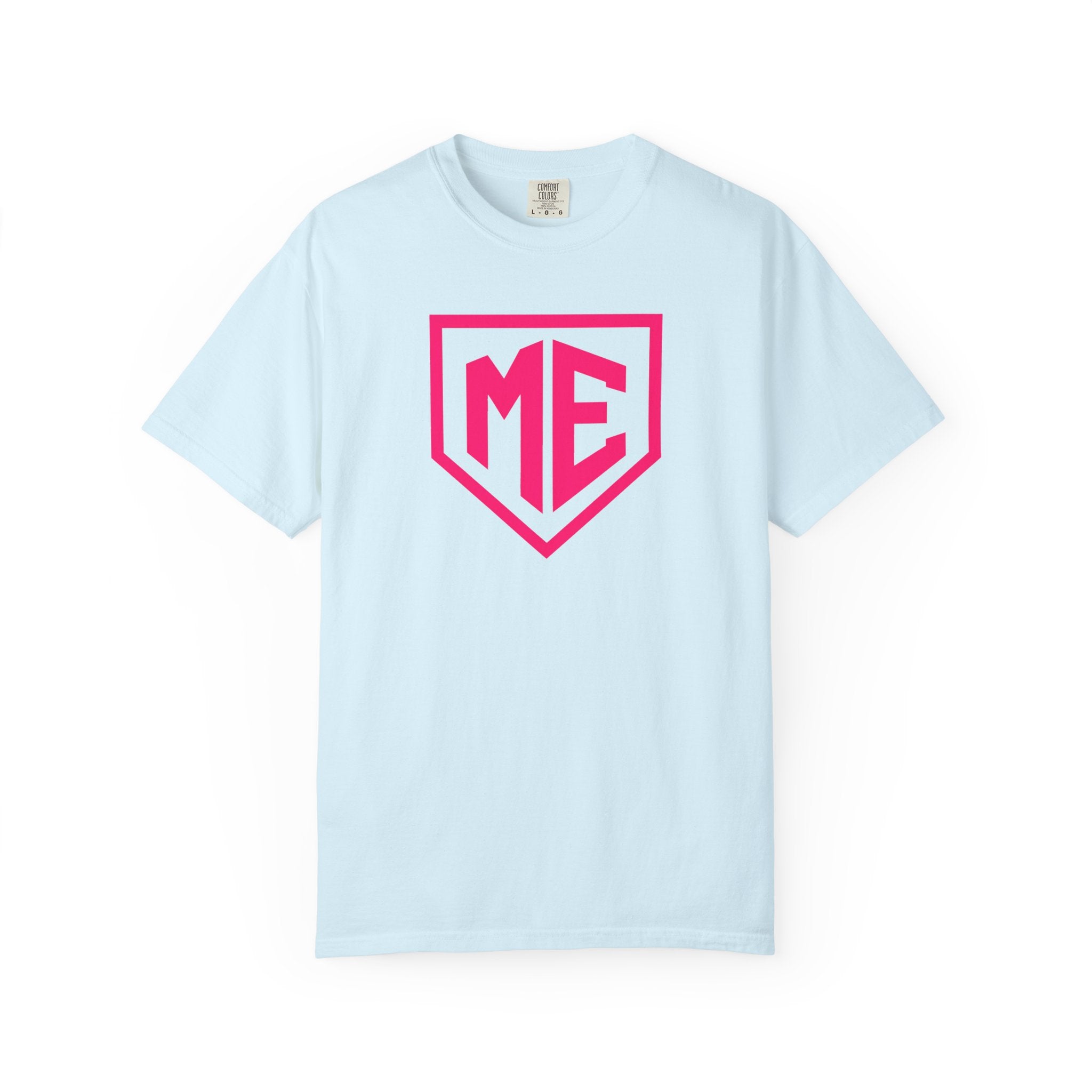ME Mental Edge Baseball Plate T‑Shirt — Pink Monogram Graphic Comfort Colors Tee