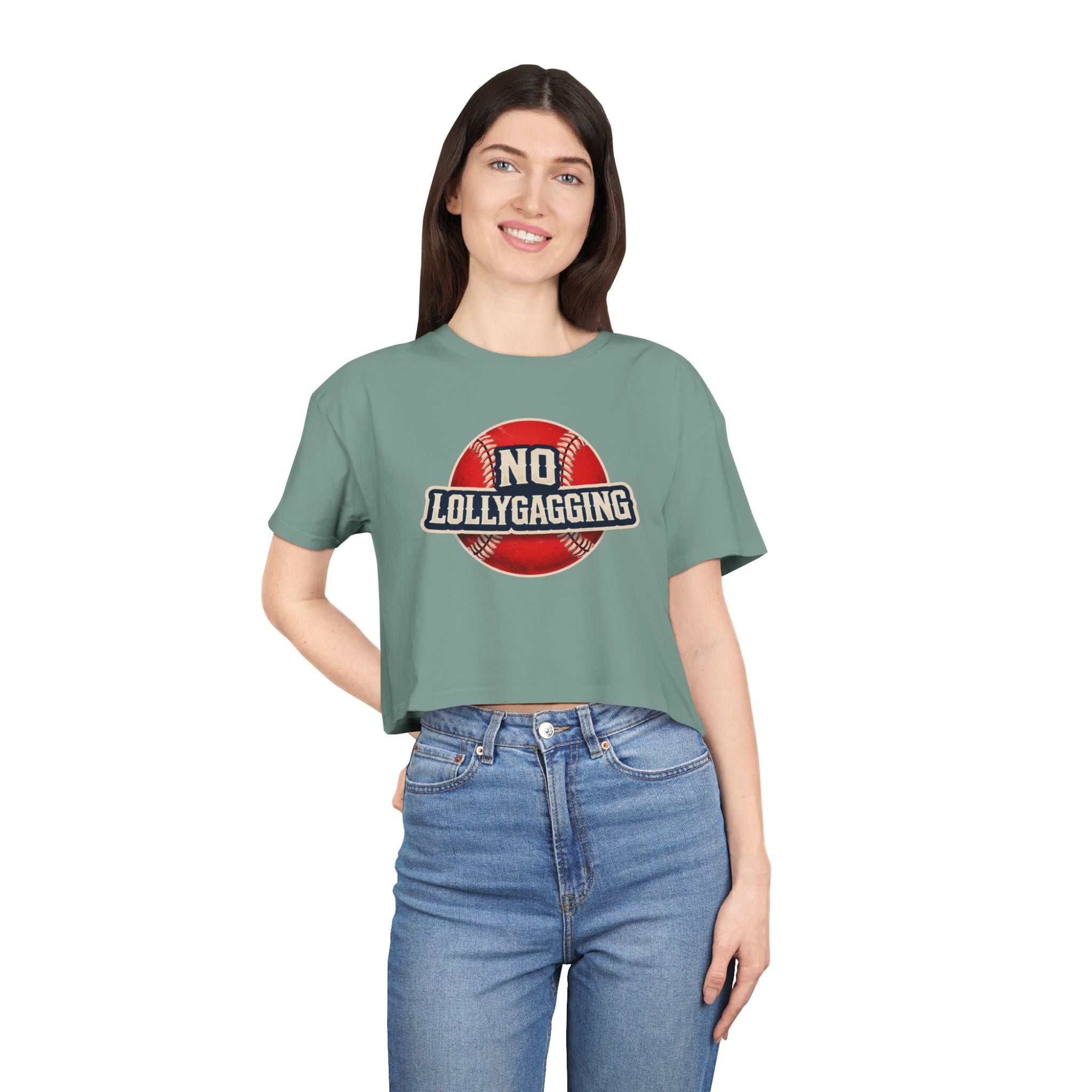 No Lollygagging Crop Tee — Women's Athletic Casual Top