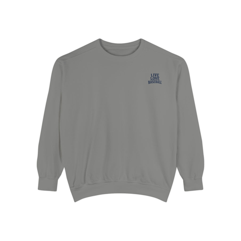 Baseball Sweatshirt — "Live Love Baseball" Vintage Sunset Crewneck Unisex