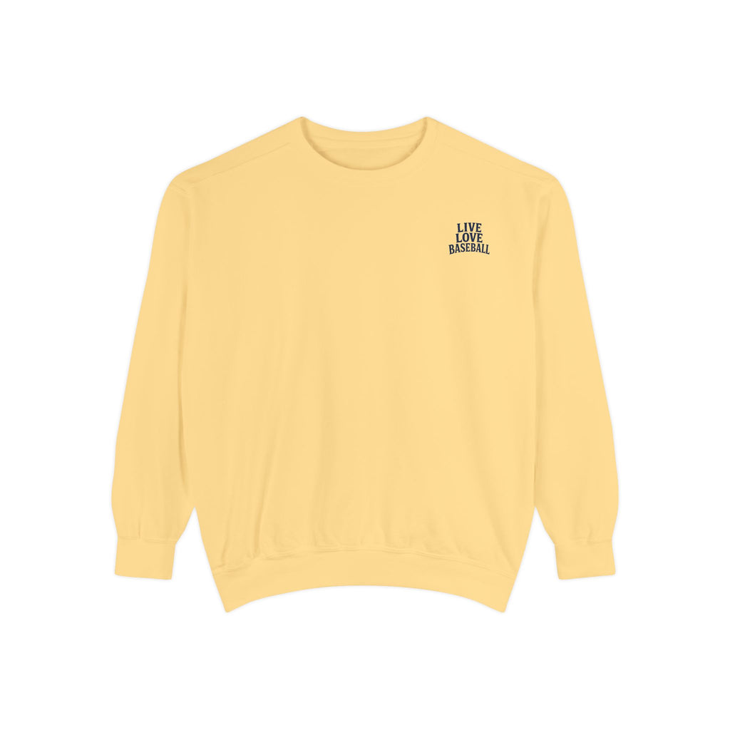 Baseball Sweatshirt — "Live Love Baseball" Vintage Sunset Crewneck Unisex