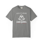 Quiet Mind Loud Barrel T-Shirt — Meditation Baseball Graphic Tee