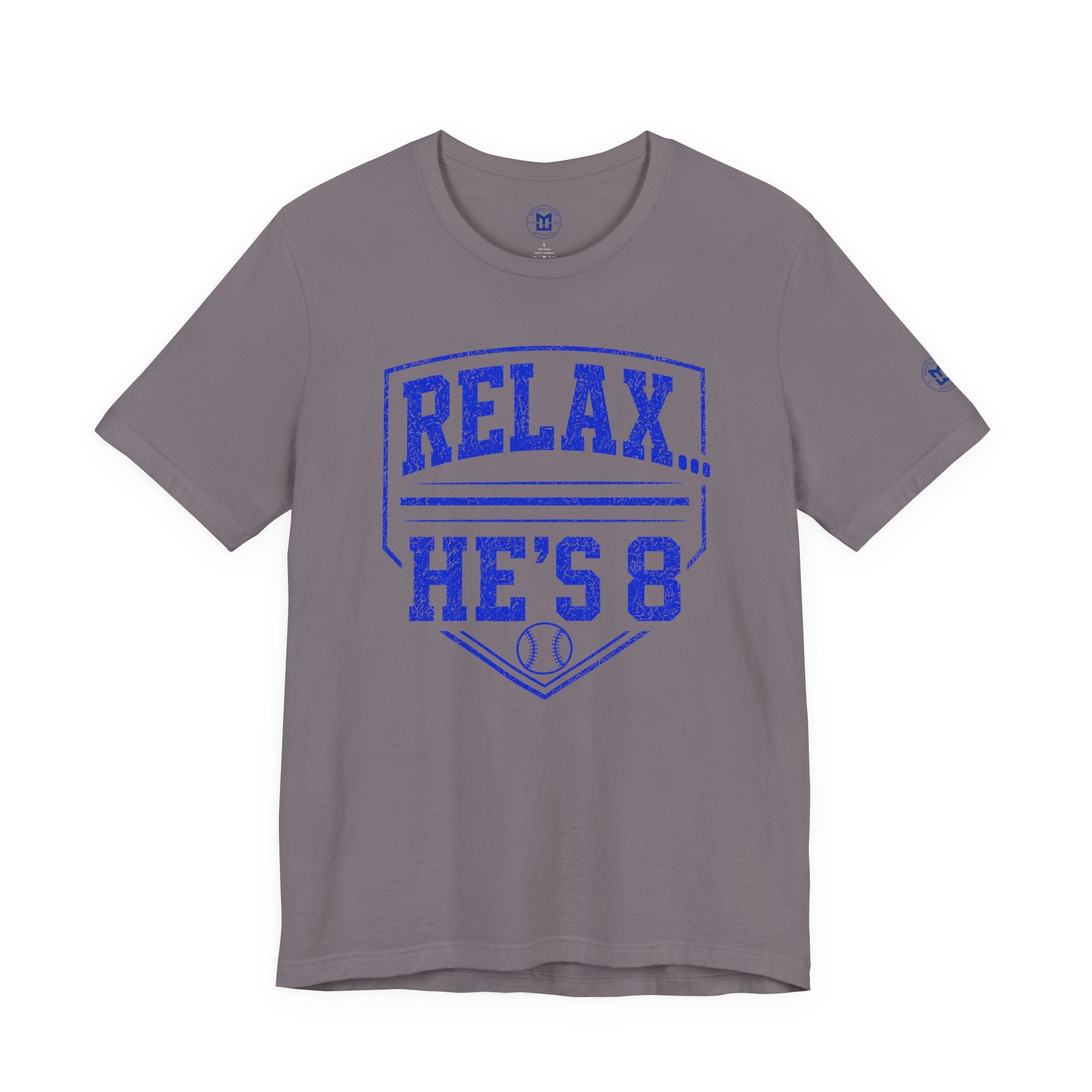 Relax... He's 8 Baseball Parent T-Shirt - Royal Blue