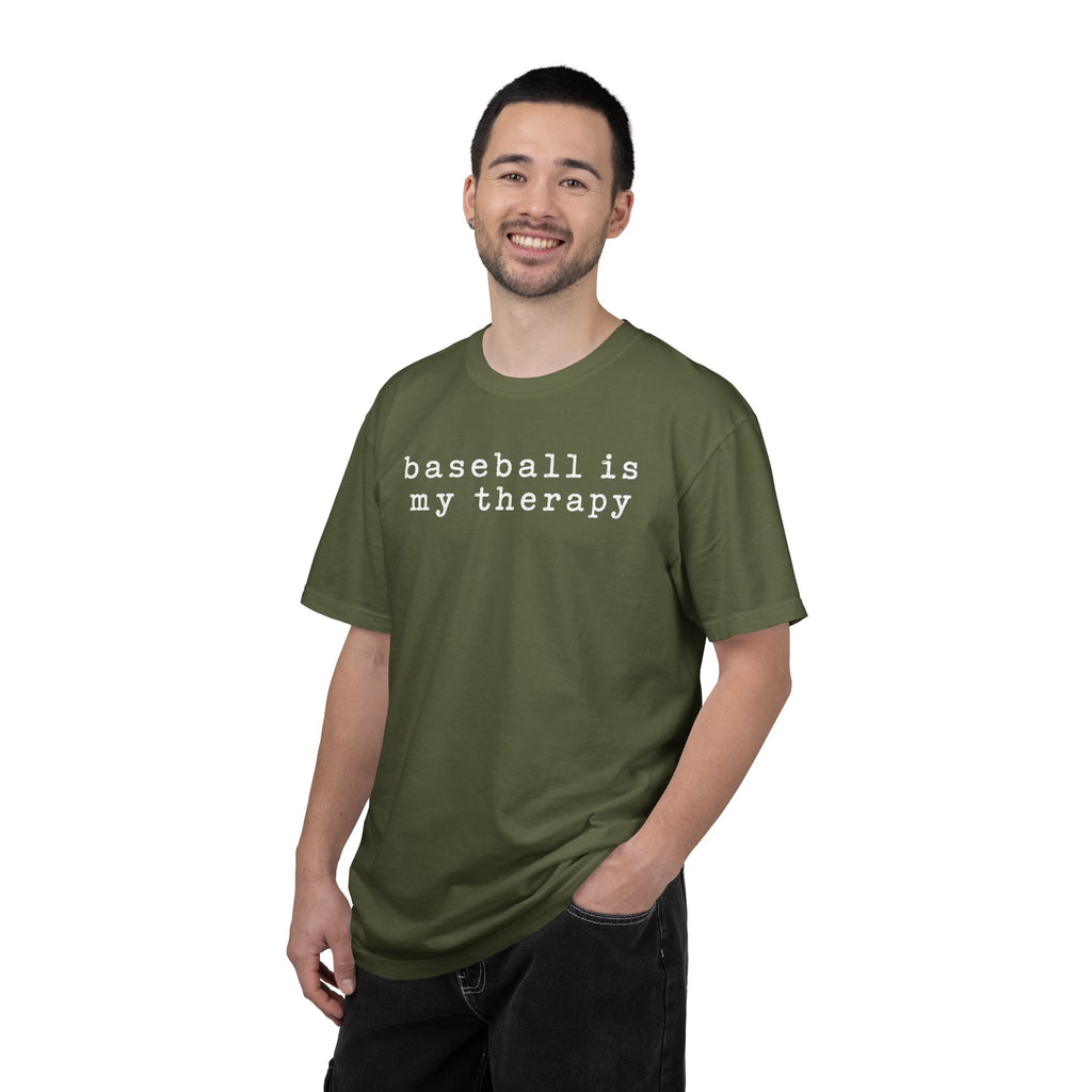 Adult Unisex "baseball is my therapy" Comfort Colors Garment-Dyed T-shirt