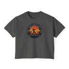Live Love Baseball Women's Boxy Tee – Retro Sunset Palm Baseball Shirt