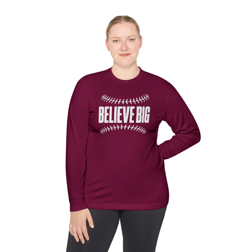Baseball "Believe Big" Long Sleeve Unisex Tee