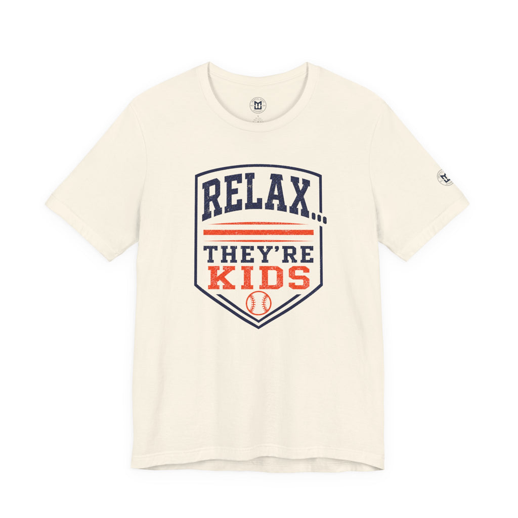 Relax They're Kids Baseball Parent T-Shirt - Navy Orange