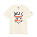 Relax They're Kids Baseball Parent T-Shirt - Navy Orange