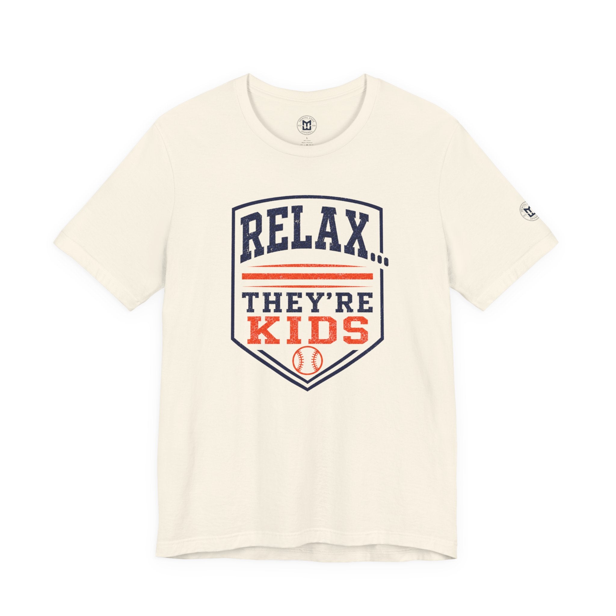 Relax They're Kids Baseball Parent T-Shirt - Navy Orange