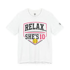 “Relax... She’s 10” Softball Parents T‑Shirt