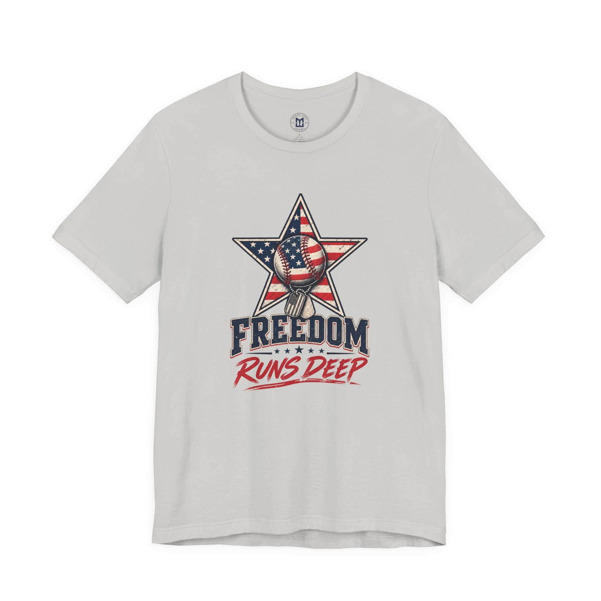 Freedom Runs Deep T-Shirt — American Flag Star Patriotic Tee