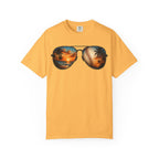 Sunglass Sunset Baseball T-Shirt — Beach & Sports Graphic Tee