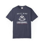 Quiet Mind Loud Barrel T-Shirt — Meditation Baseball Graphic Tee