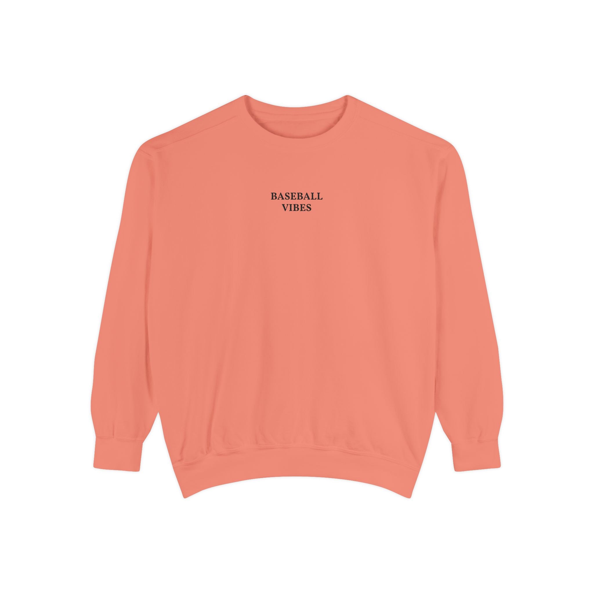Baseball Vibes Sweatshirt — Minimalist White Crewneck