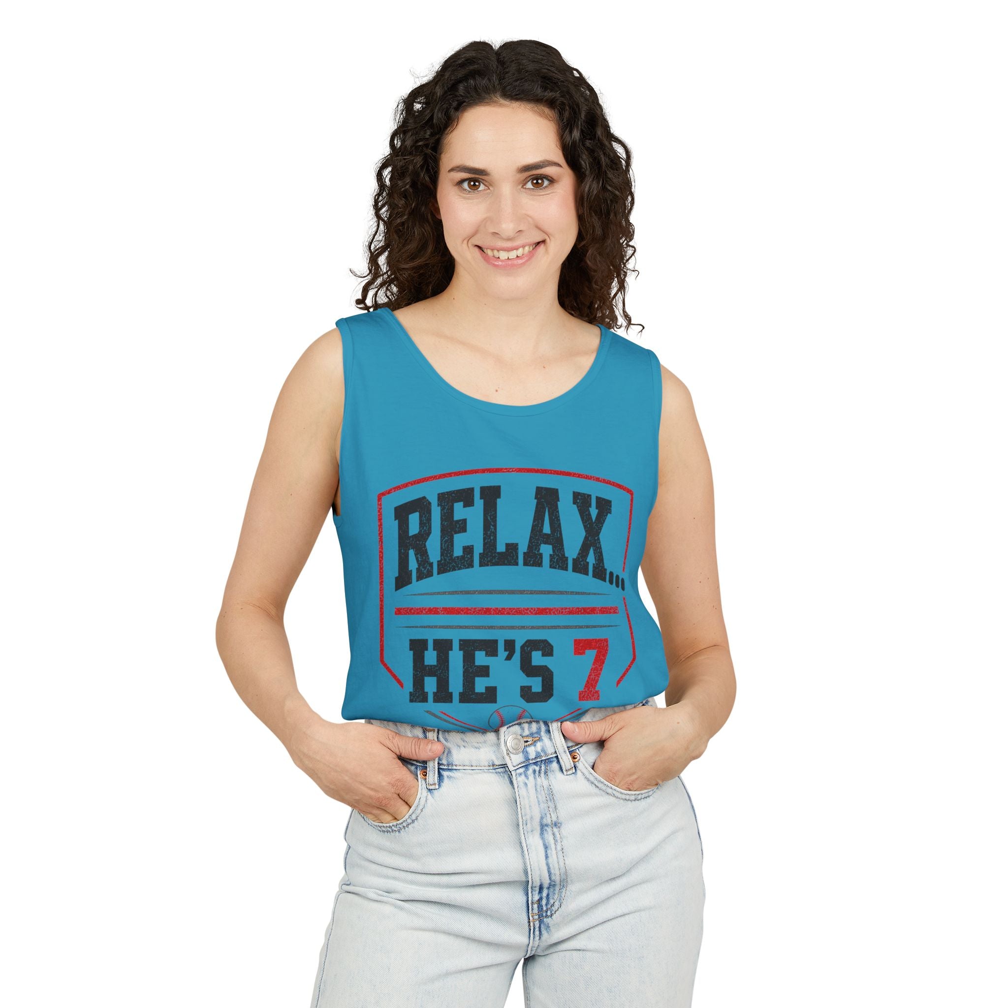 Relax... He's 7 Baseball Parents Tank Top