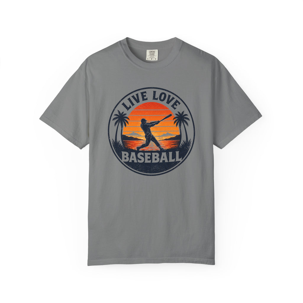 Live Love Baseball Unisex Garment-Dyed T-shirt