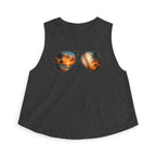 Baseball & Beach Sunglasses Crop Top — Summer Sunset Sports Graphic
