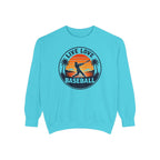 Baseball Unisex Sweatshirt - "Live Love Baseball" Vintage Sunset Crewneck