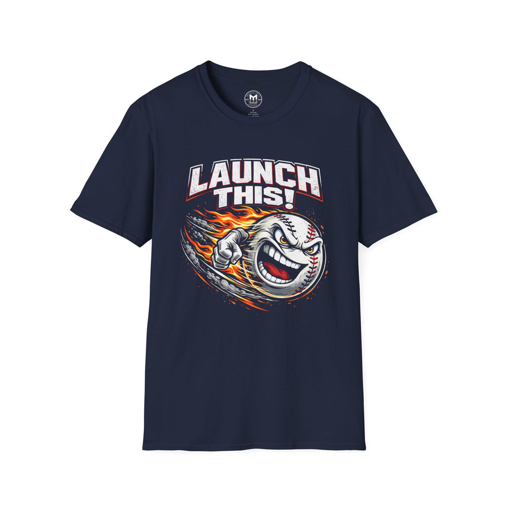 Launch This! Flaming Baseball T-Shirt