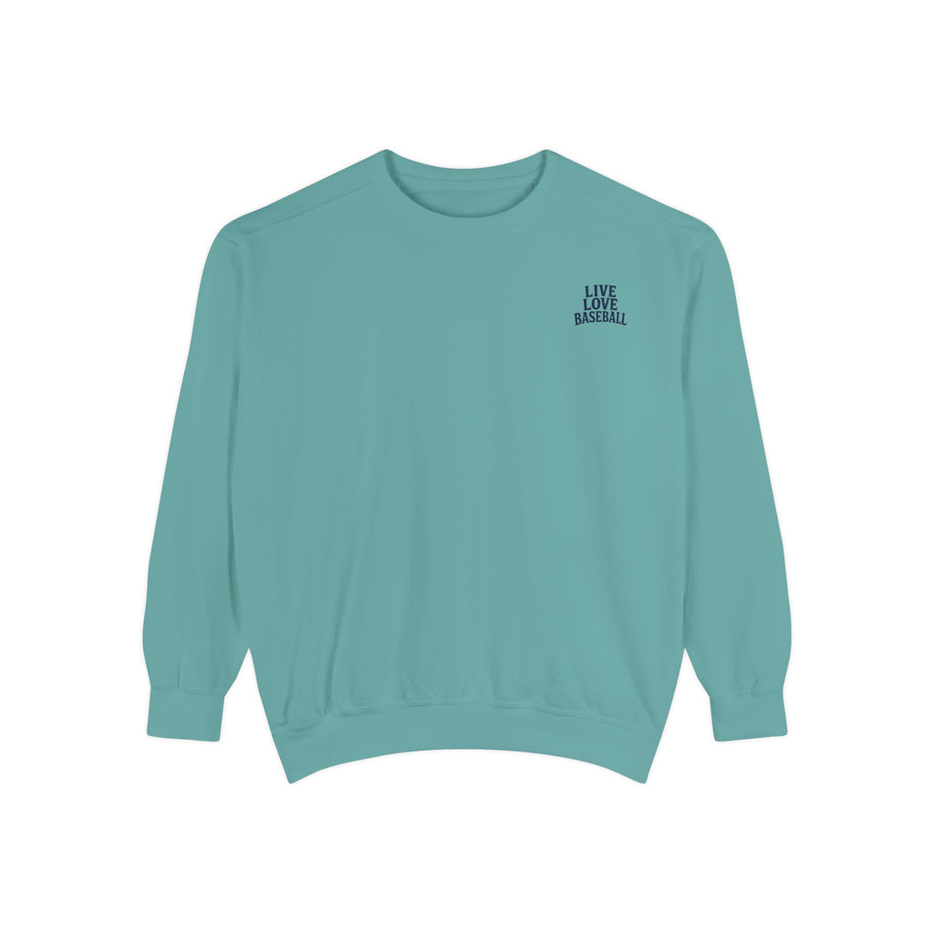 Baseball Sweatshirt — "Live Love Baseball" Vintage Sunset Crewneck Unisex