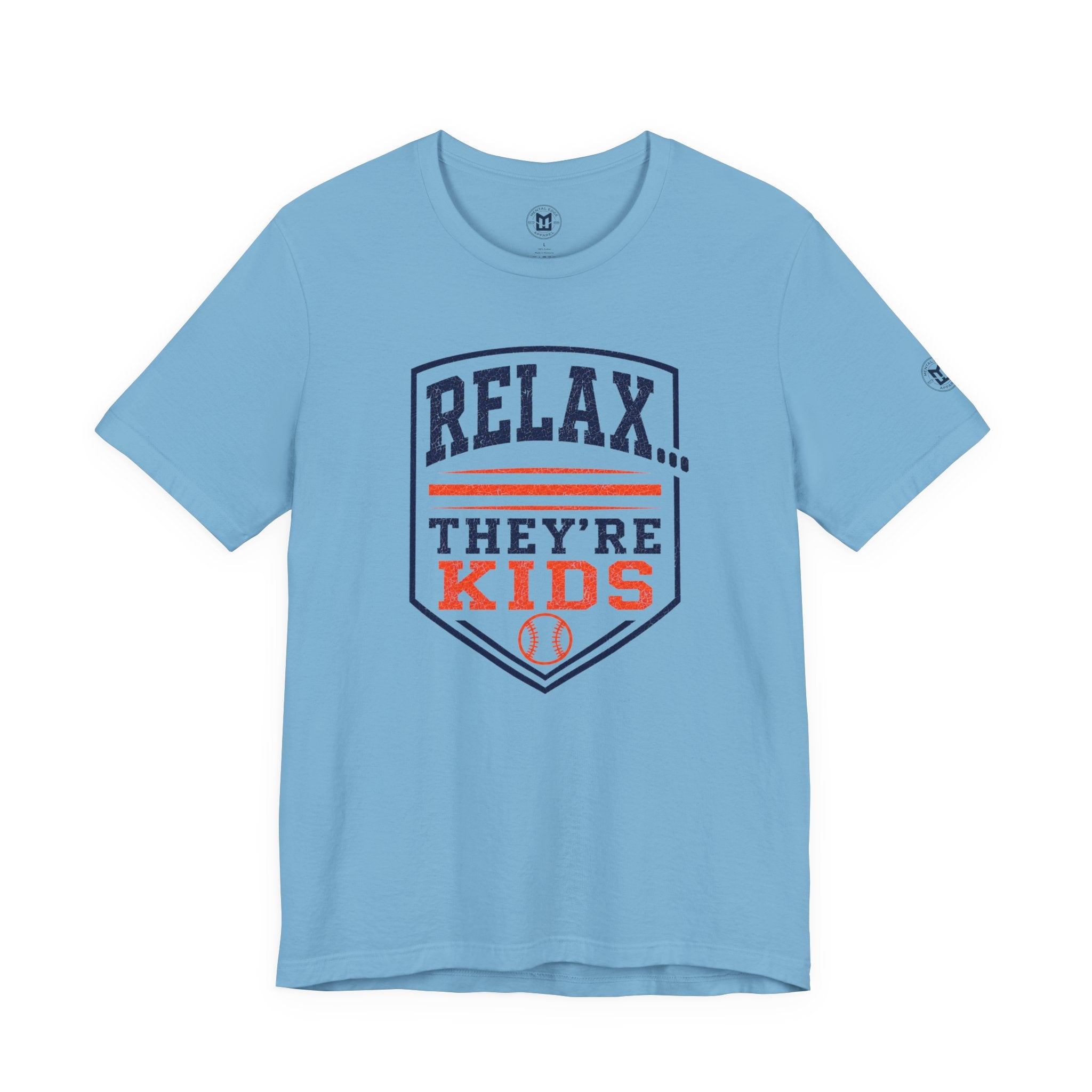 Relax They're Kids Baseball Parent T-Shirt - Navy Orange