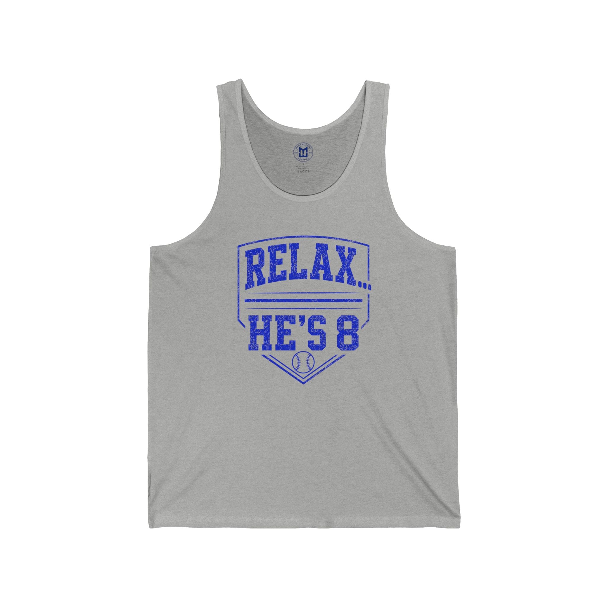 Relax... He’s 8 Baseball Parent Tank Top