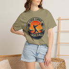 Live Love Baseball Unisex Garment-Dyed T-shirt