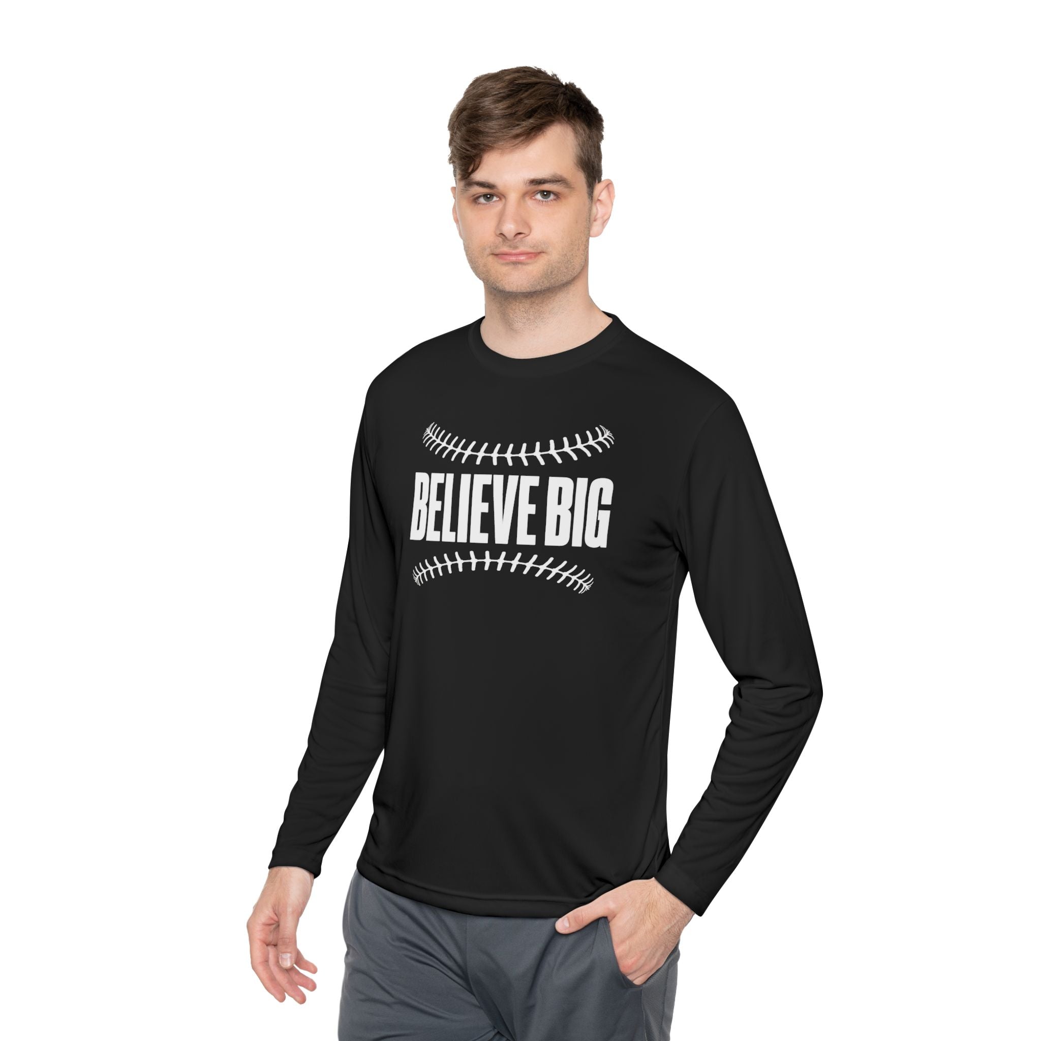 Baseball "Believe Big" Long Sleeve Unisex Tee