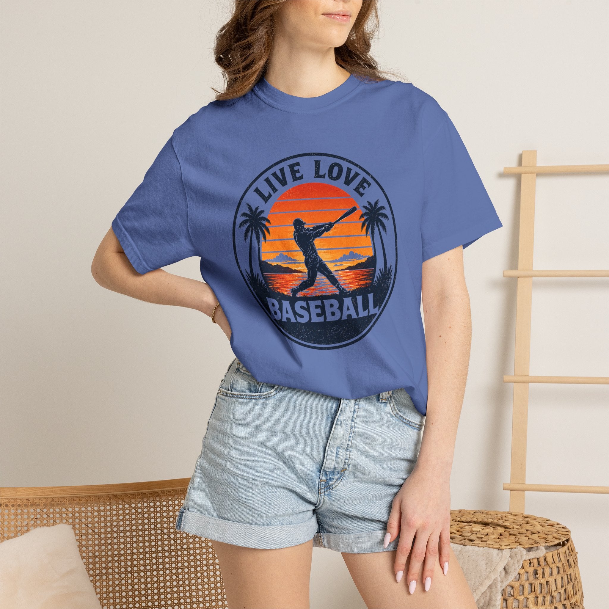 Live Love Baseball Unisex Garment-Dyed T-shirt