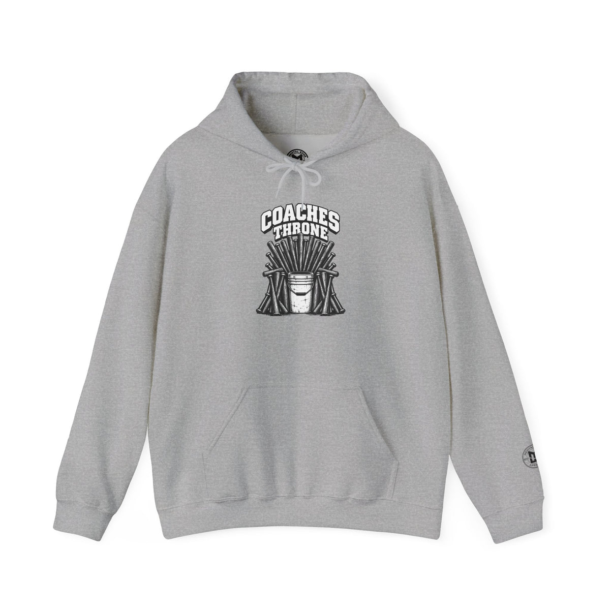 Coaches Throne Baseball Bucket Hoodie — Sports Coach Gift Pullover
