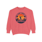 Baseball Unisex Sweatshirt - "Live Love Baseball" Vintage Sunset Crewneck
