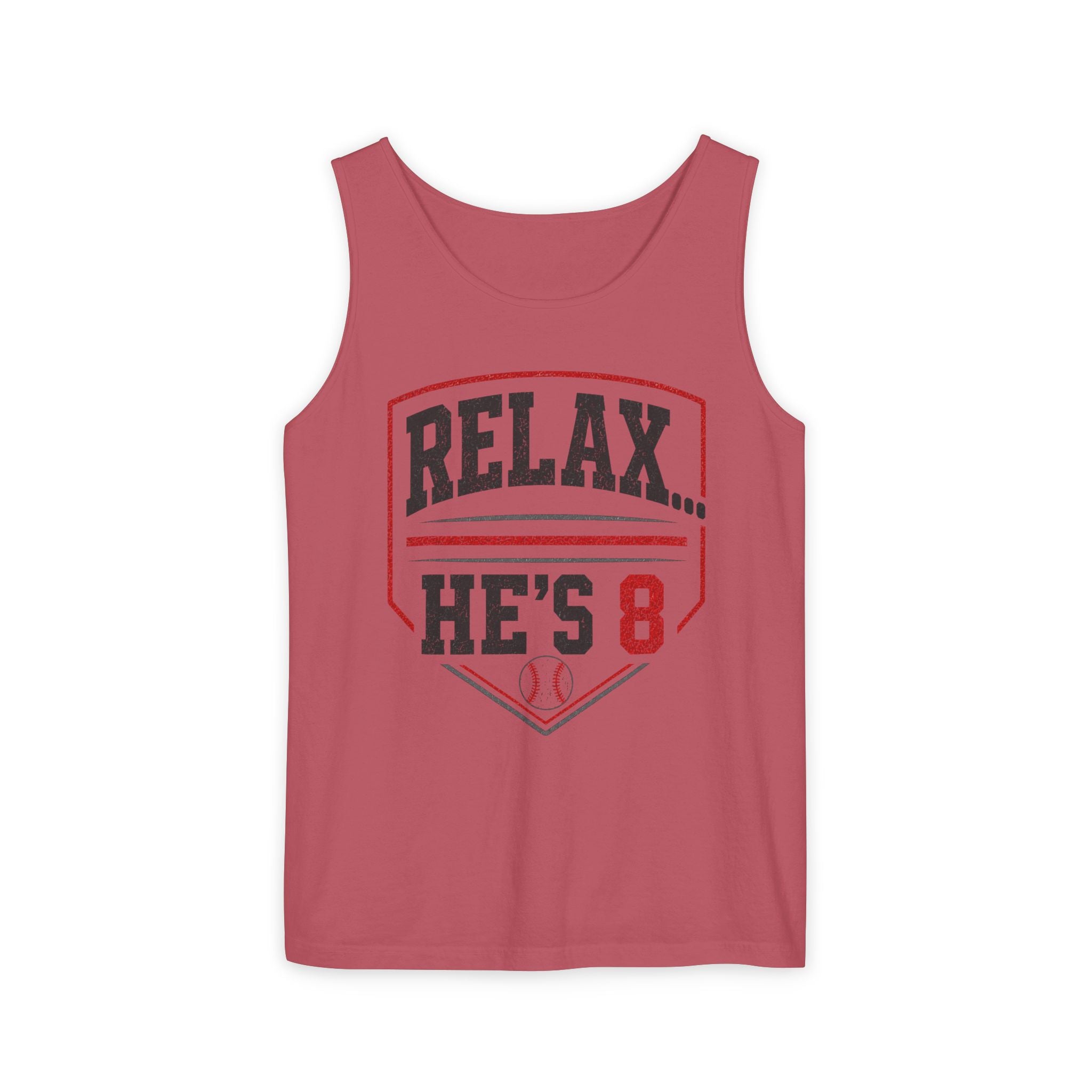 Relax... He's 8 Baseball Parent Tank Top