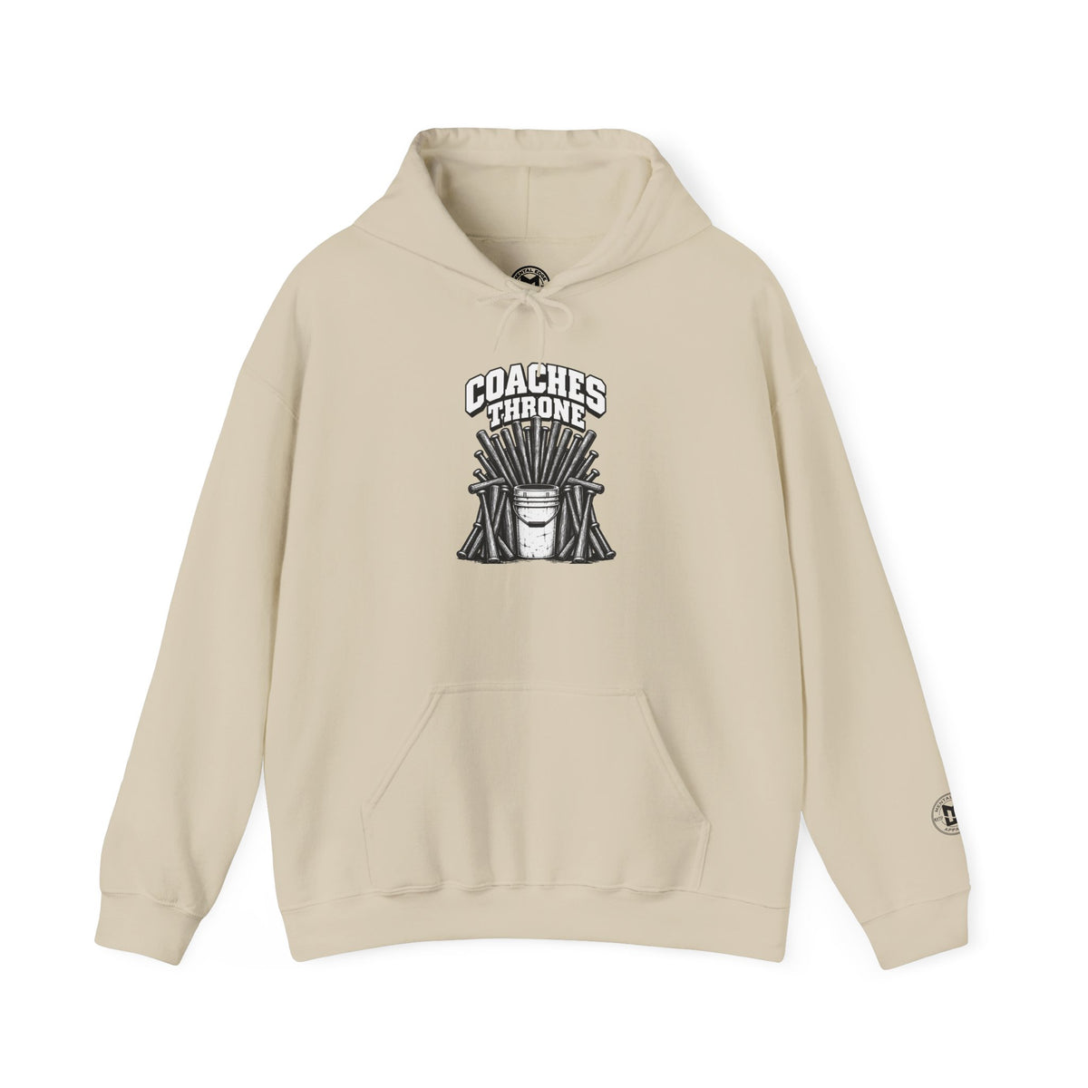 Coaches Throne Baseball Bucket Hoodie — Sports Coach Gift Pullover