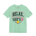'Relax... She's 8' Softball Parents Tee