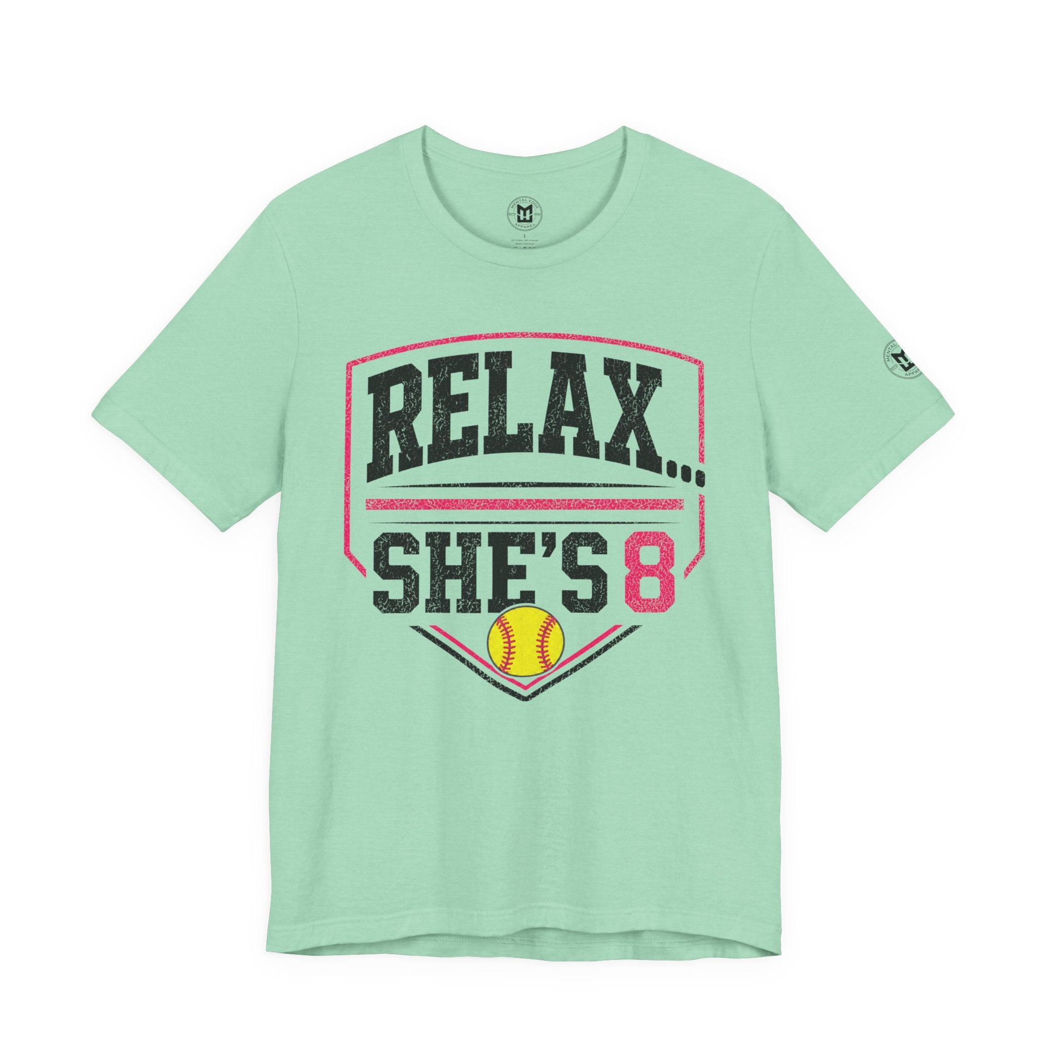 'Relax... She's 8' Softball Parents Tee