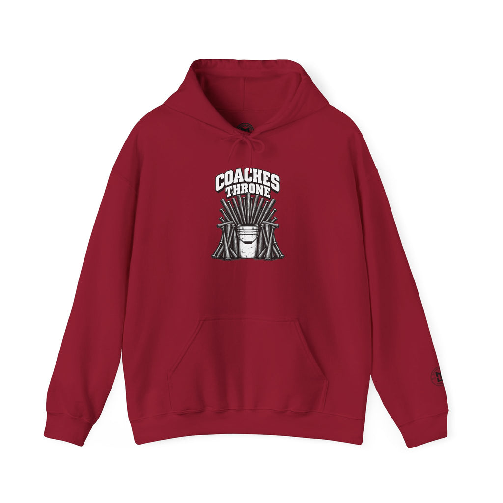 Coaches Throne Baseball Bucket Hoodie — Sports Coach Gift Pullover