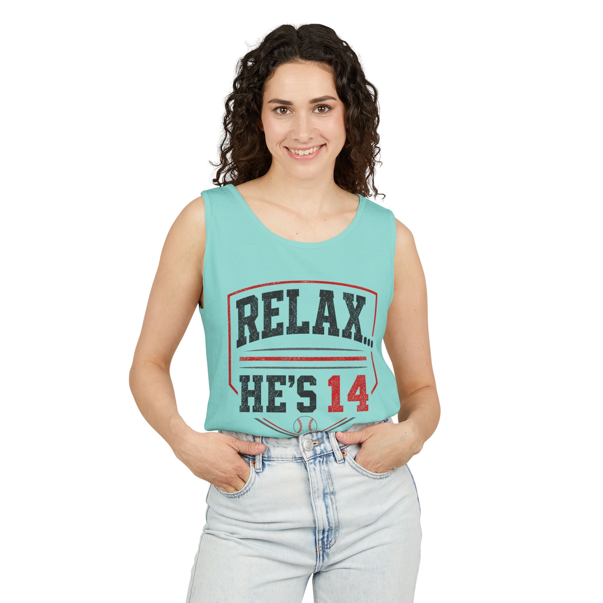 Relax... He's 14 Baseball Parent Tank Top