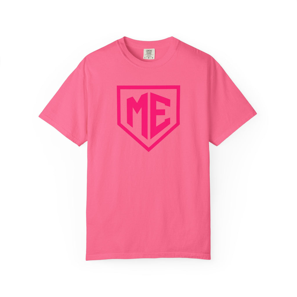 ME Mental Edge Baseball Plate T‑Shirt — Pink Monogram Graphic Comfort Colors Tee