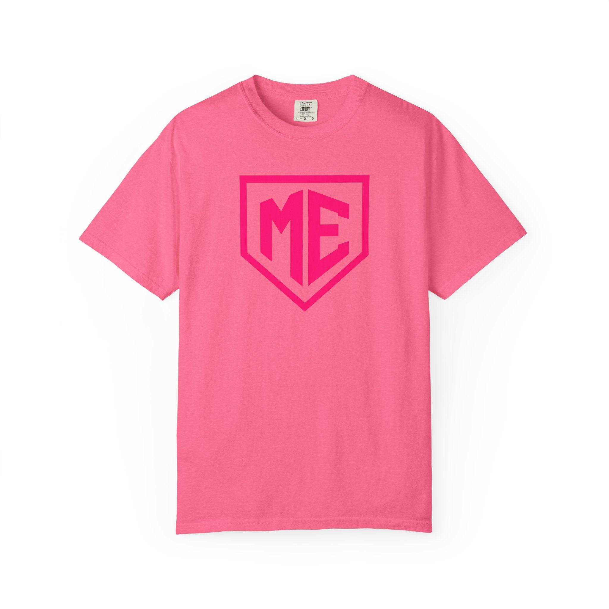 ME Mental Edge Baseball Plate T‑Shirt — Pink Monogram Graphic Comfort Colors Tee