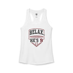 Relax He's 8 Baseball Mom Women's Ideal Racerback Tank
