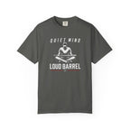 Quiet Mind Loud Barrel T-Shirt — Meditation Baseball Graphic Tee