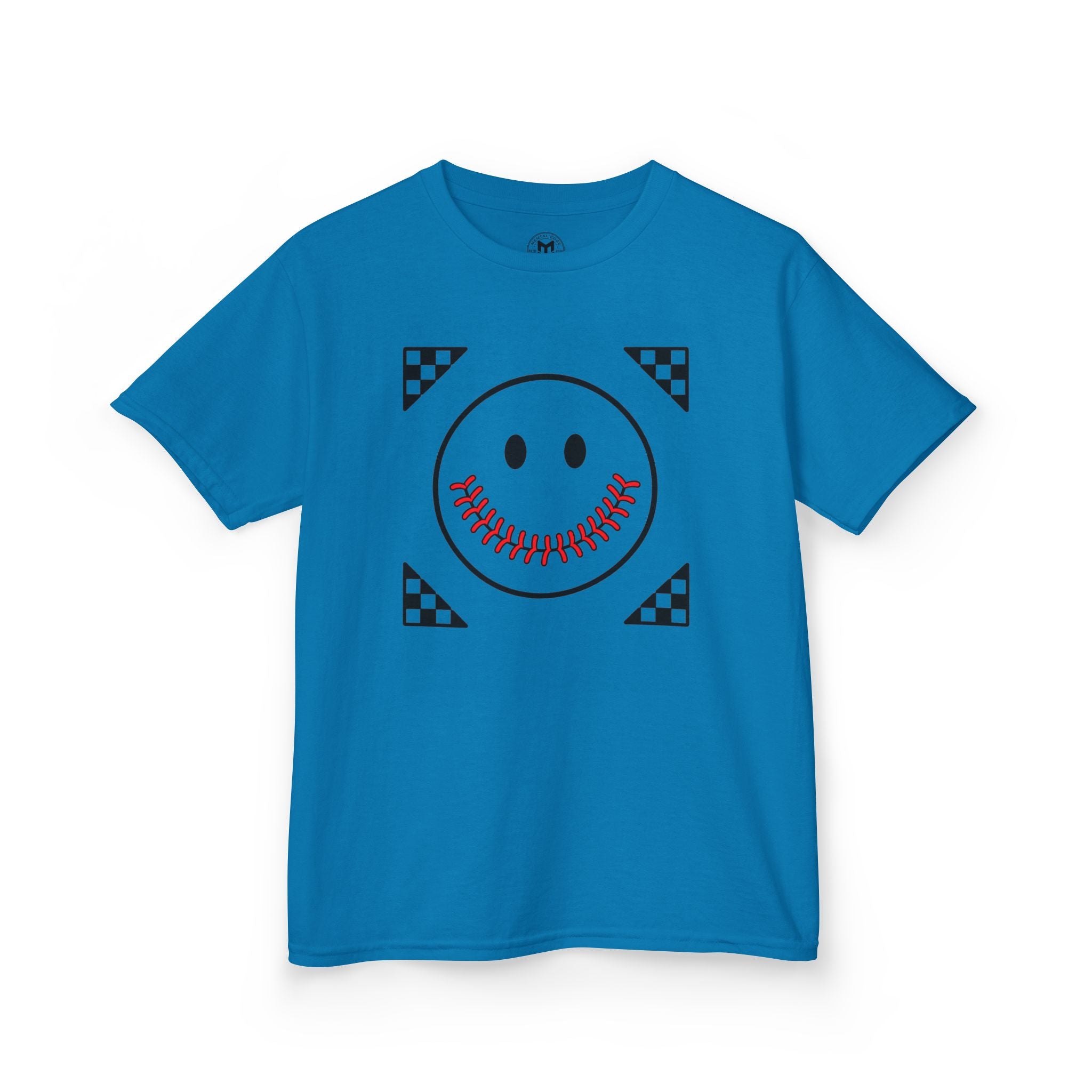 Kids T-Shirt — "Smily Baseball Seams Face" Baseball Tee