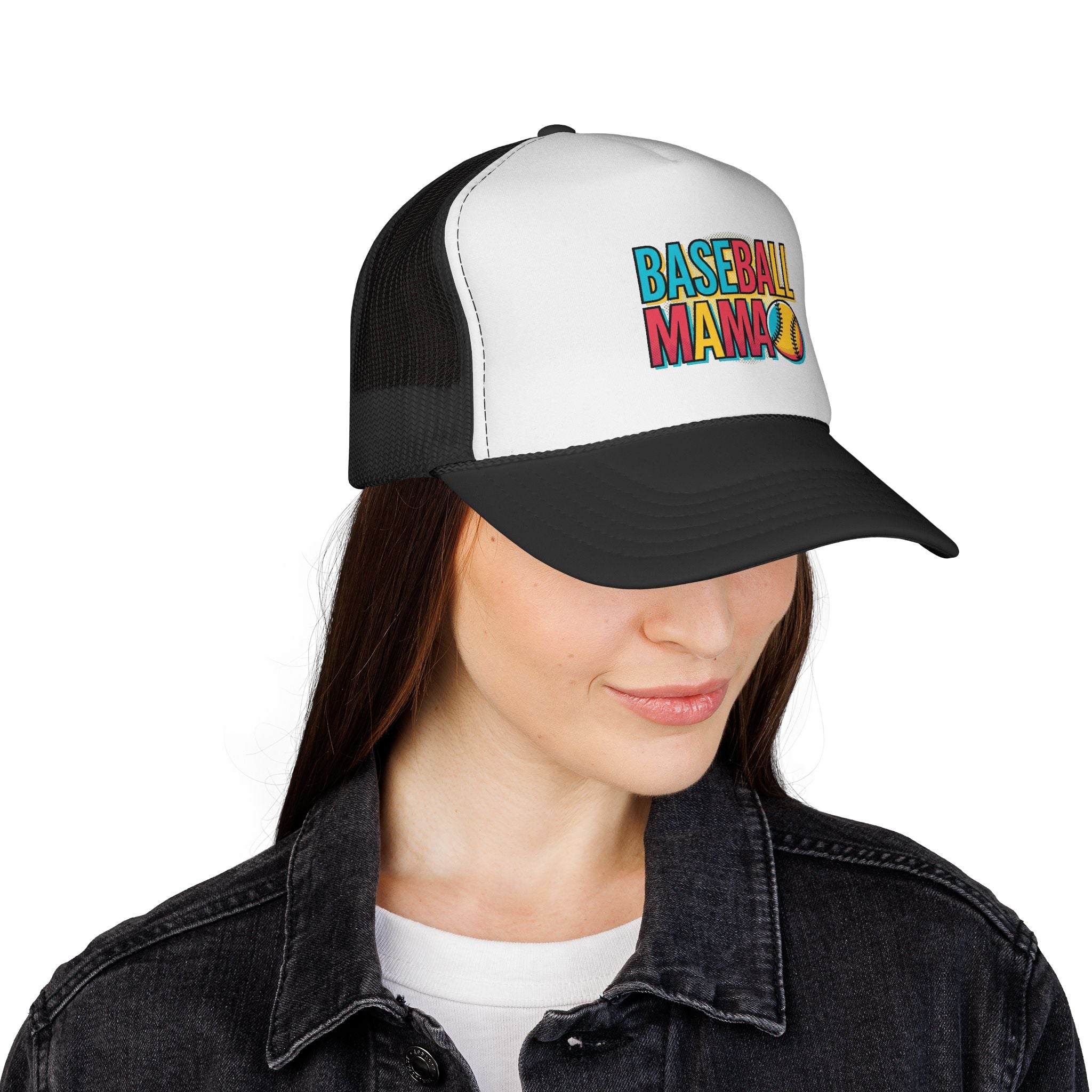 Baseball Mama Trucker Cap – Retro Colorful Softball Mom Hat