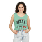 Relax He's 15 Baseball Parent Tank Top — Youth Sports Mom Gift