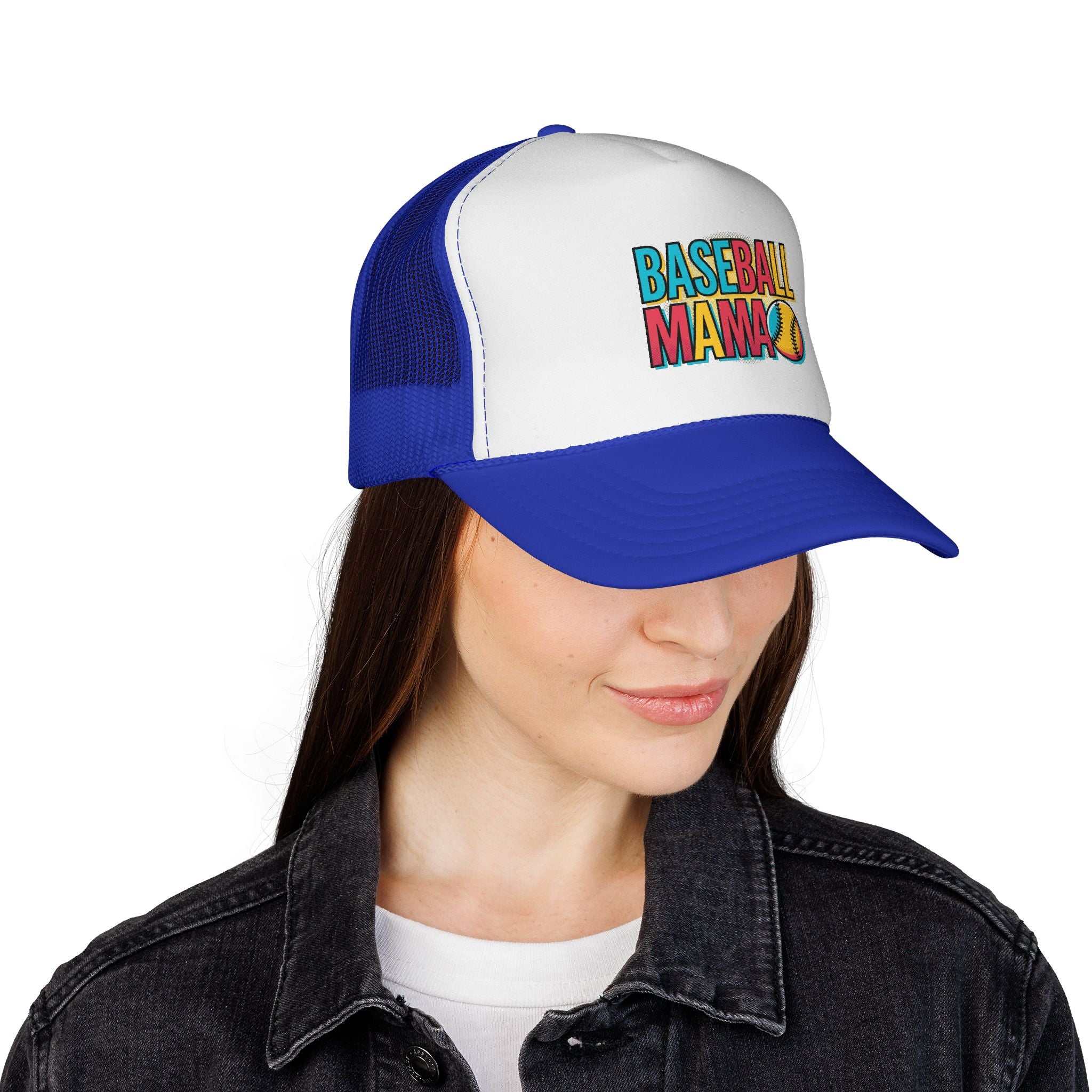 Baseball Mama Trucker Cap – Retro Colorful Softball Mom Hat