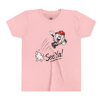 Youth Baseball Tee - 'See Ya!' Cartoon Pitching Ball Graphic